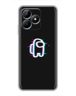 Чехол для Realme C51 с картинкой «Among Us неон»