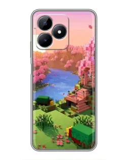 Чехол для Realme C51 с картинкой «Розовое дерево Minecraft»
