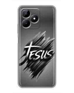 Чехол для Realme C51 с картинкой «Надпись Jesus Graffiti»
