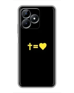 Чехол для Realme C51 с картинкой «Сердце и Крест»