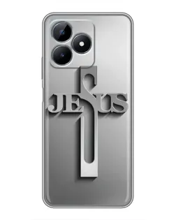 Чохол для Realme C51 з картинкою «Металевий хрест Jesus» Чохол для Realme C51 з картинкою «Металевий хрест Jesus»