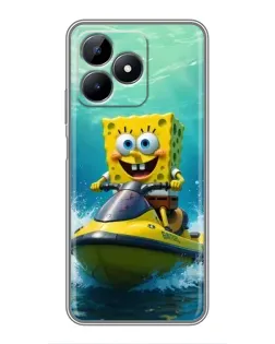 Чехол для Realme C51 с картинкой «Спанч Боб на гидроцикле» Чехол для Realme C51 с картинкой «Спанч Боб на гидроцикле»