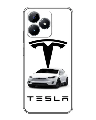 Чехол для Realme C51 с картинкой «Tesla White Style» Чехол для Realme C51 с картинкой «Tesla White Style»