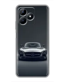 Чехол для Realme C51 с картинкой «Mercedes на черном»