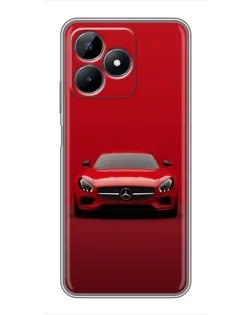 Чехол для Realme C51 с картинкой «Красный Mercedes AMG»