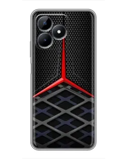 Чехол для Realme C51 с картинкой «Mercedes Carbon Grid»