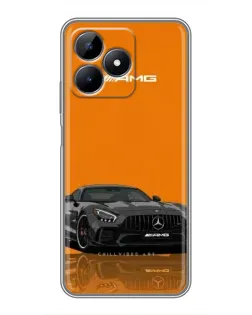 Чехол для Realme C51 с картинкой «Оранжевый Mercedes AMG»