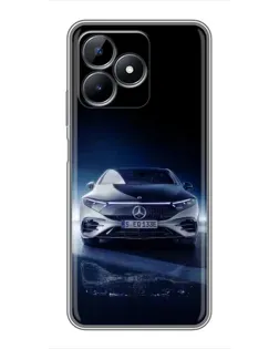 Чехол для Realme C51 с картинкой «Ночной Mercedes EQ»