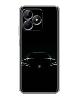 Чехол для Realme C51 с картинкой «Mercedes — силуэт авто» Чехол для Realme C51 с картинкой «Mercedes — силуэт авто»