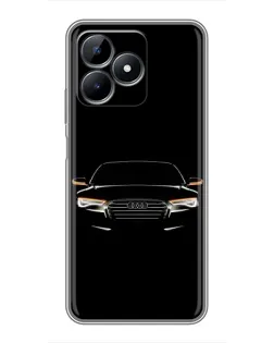 Чехол для Realme C51 с картинкой «Audi — ночной контур»