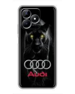 Чехол для Realme C51 с картинкой «Пантера и Audi»