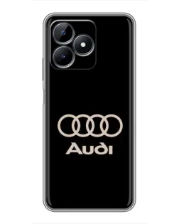 Чехол для Realme C51 с картинкой «Audi — золотой логотип»