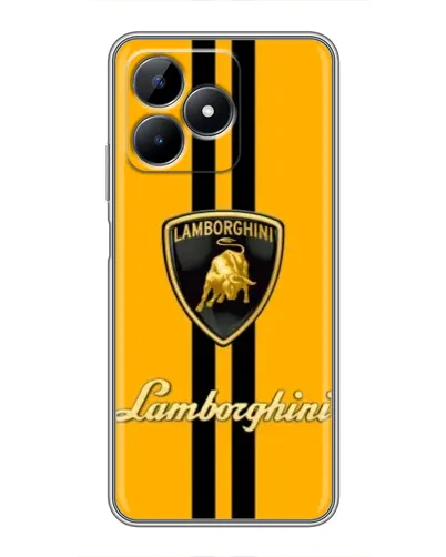 Чехол для Realme C51 с картинкой «Lamborghini Stripe желтый»