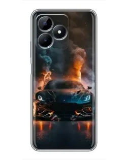 Чехол для Realme C51 с картинкой «Lamborghini дымная эстетика»