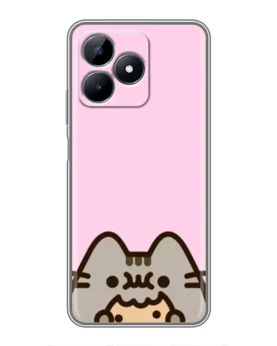 Чехол для Realme C51 с картинкой «Pusheen и печенье»