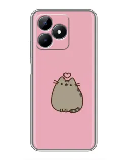 Чехол для Realme C51 с картинкой «Pusheen сердце»