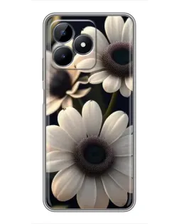 Чехол для Realme C51 с картинкой «Белые маргаритки макро»