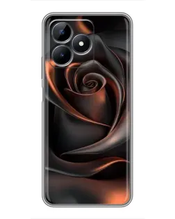 Чехол для Realme C51 с картинкой «Шелковая черная роза»