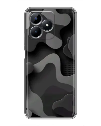 Чехол для Realme C51 с картинкой «Темный абстрактный камуфляж»