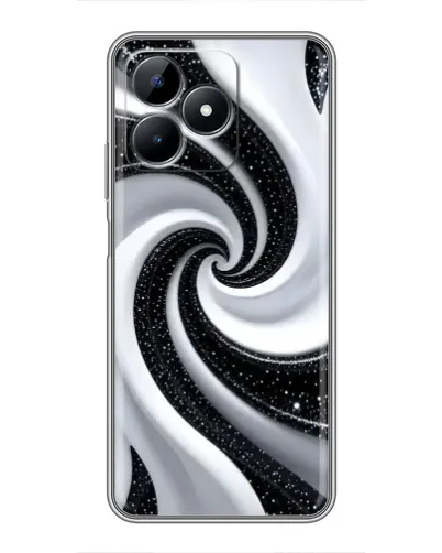 Чехол для Realme C51 с картинкой «Черно-белая спираль»