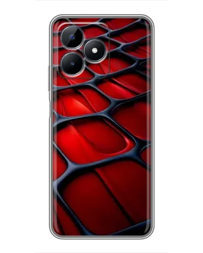 Чехол для Realme C51 с картинкой «Красная глянцевая сетка»