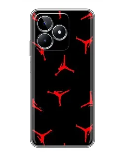 Чохол для Realme C53 з картинкою «Jordan Red Pattern»