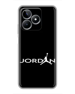 Чехол для Realme C53 с картинкой «Jordan White Logo»