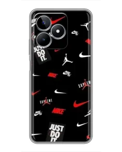 Чехол для Realme C53 с картинкой «Nike Mix Pattern»