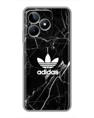 Чехол для Realme C53 с картинкой «Белый мрамор Adidas»