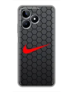 Чохол для Realme C53 з картинкою «Nike — карбонова сітка»