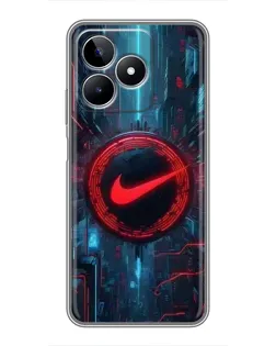 Чехол для Realme C53 с картинкой «Техногенный стиль Nike»