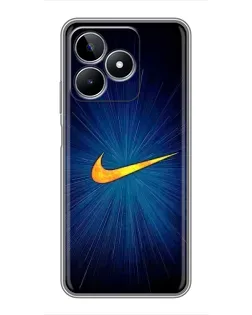 Чехол для Realme C53 с картинкой «Синий пульс Nike» Чехол для Realme C53 с картинкой «Синий пульс Nike»