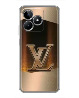 Чехол для Realme C53 с картинкой «LV — золотое сияние»