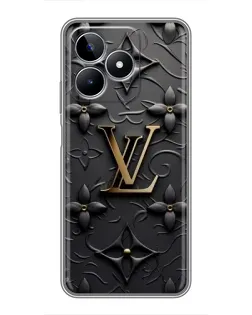 Чехол для Realme C53 с картинкой «Кожаная текстура LV»