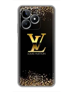 Чехол для Realme C53 с картинкой «LV — золотые искры»