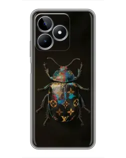 Чехол для Realme C53 с картинкой «LV — мраморный принт»