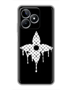 Чехол для Realme C53 с картинкой «Цветочная монограмма»