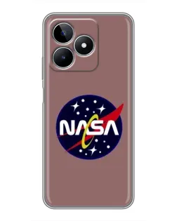 Чехол для Realme C53 с картинкой «NASA — ретро космос»