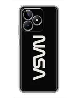 Чехол для Realme C53 с картинкой «NASA — вертикальный логотип»