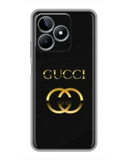 Чехол для Realme C53 с картинкой «Золотой логотип Gucci»
