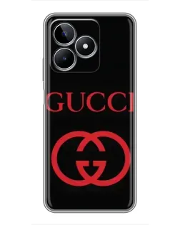 Чехол для Realme C53 с картинкой «Gucci — красный логотип»