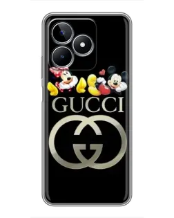 Чехол для Realme C53 с картинкой «Gucci — герои Disney»