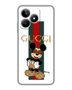 Чехол для Realme C53 с картинкой «Микки Маус Gucci — полосы»