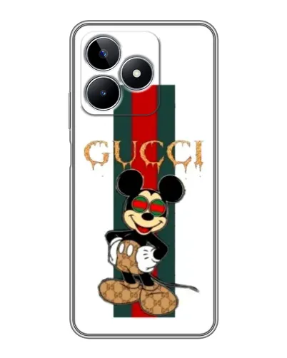 Чехол для Realme C53 с картинкой «Микки Маус Gucci — полосы»