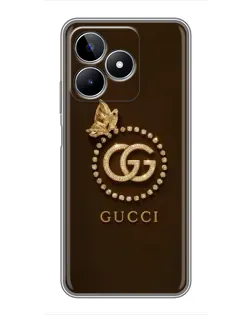 Чехол для Realme C53 с картинкой «Gucci — золотая бабочка»