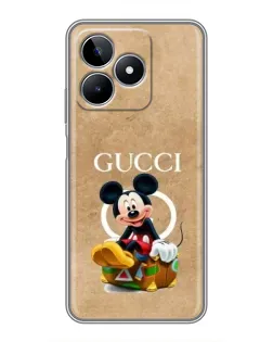 Чехол для Realme C53 с картинкой «Микки Маус Gucci — крафт»