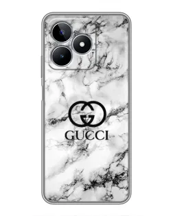 Чехол для Realme C53 с картинкой «Gucci — мраморный шик»