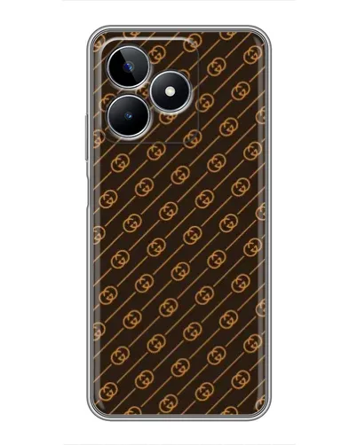 Чехол для Realme C53 с картинкой «Gucci — золотые диагонали»