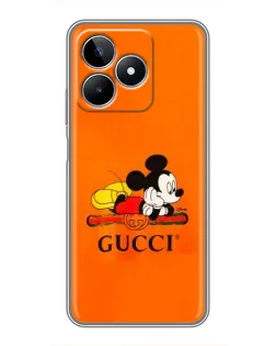 Чехол для Realme C53 с картинкой «Микки Маус Gucci — оранж»