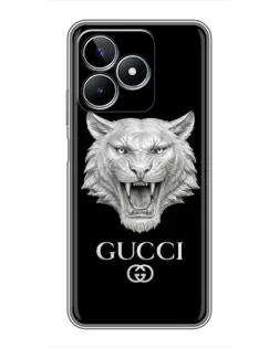 Чехол для Realme C53 с картинкой «Gucci — серебряный лев»